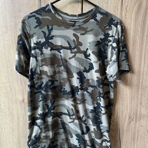 PacSun Green and Brown Camouflage Tee